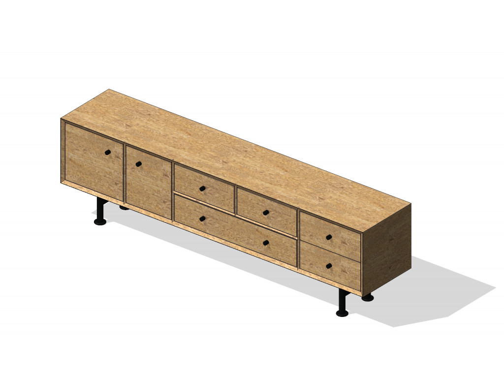 Muhtelif TV Unit 188x38x36 - Closed