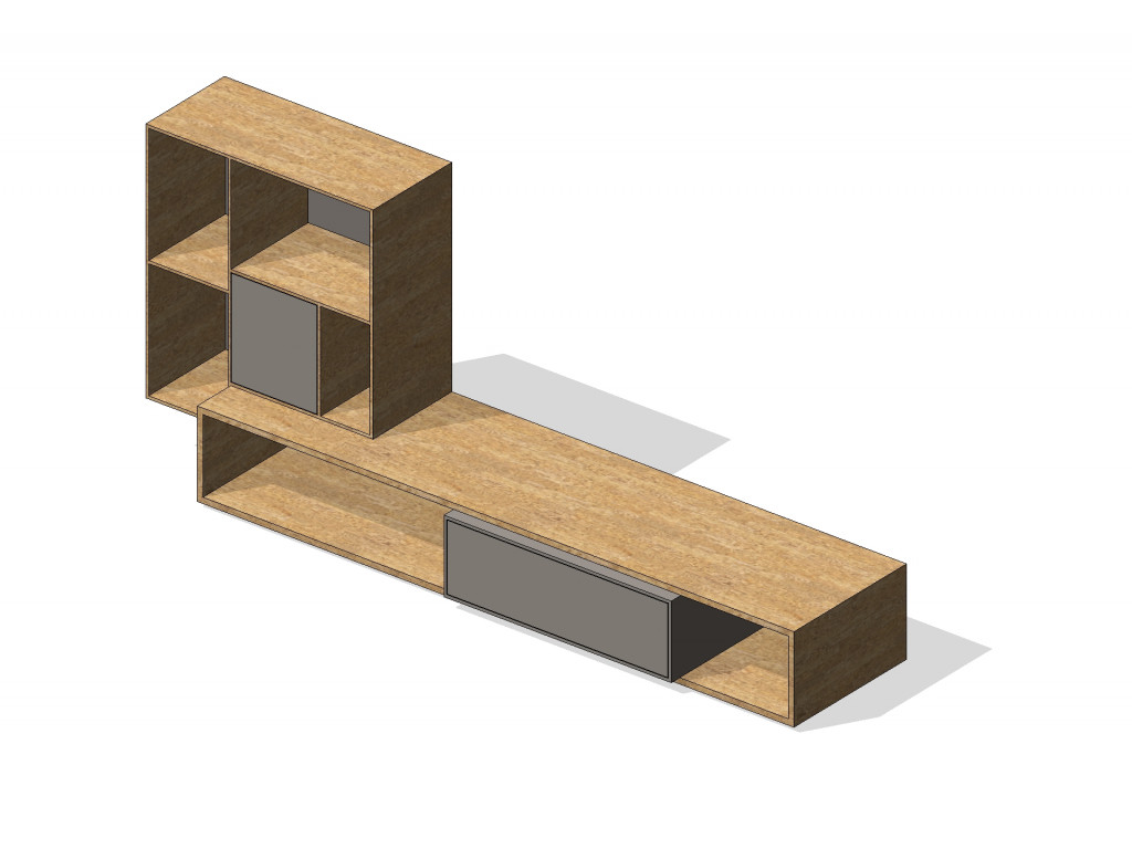 Yayvan TV Unit - Complete 240cm
