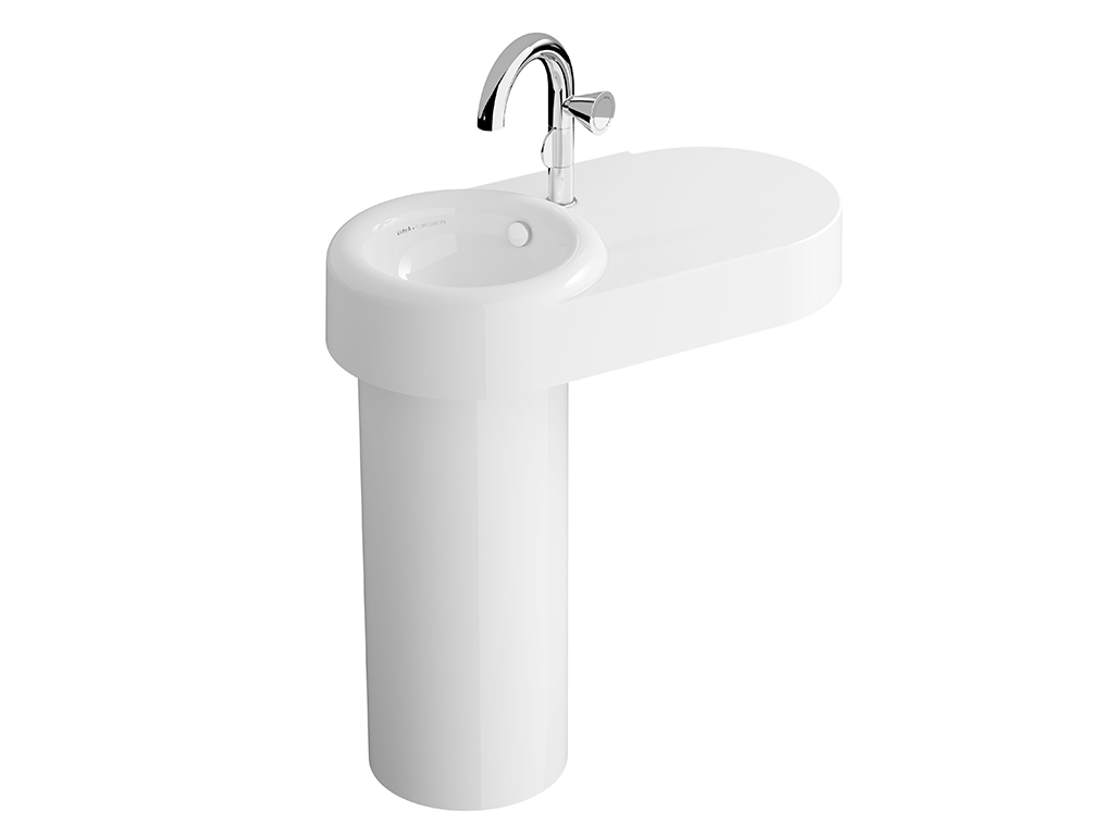 Wash Basin Asymmetrical 80cm Wall Mounted Vitra - Liquid Series ürün görseli 2