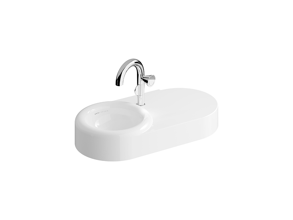 Wash Basin Asymmetrical 80cm Wall Mounted Vitra - Liquid Series