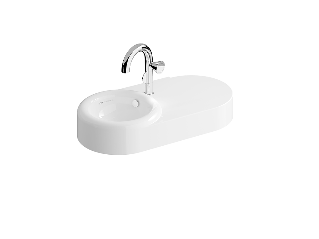 Wash Basin Asymmetrical 80cm Wall Mounted Vitra - Liquid Series ürün görseli 5
