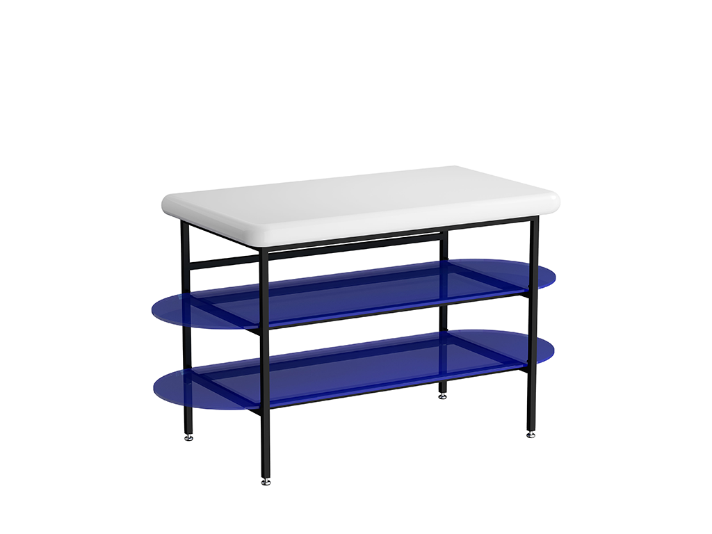Washbasin Unit 100cm With Glass Shelf Ceramic Countertop Vitra - Liquid Series ürün görseli 2