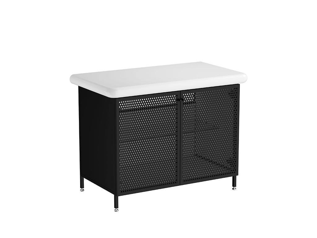 Washbasin Unit 100cm With Metal Doors Ceramic Countertop Vitra - Liquid Series ürün görseli 5