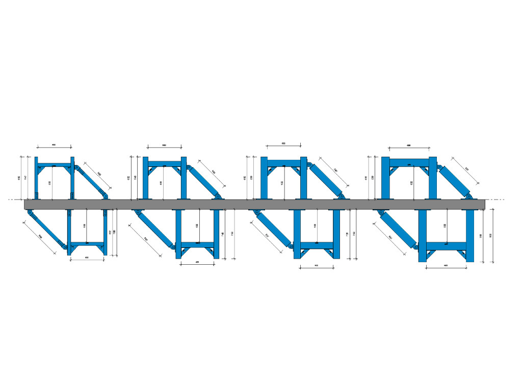 Heavy Duty Ceiling - Floor Mounted Support System (2V+1H+Transverse bracing) product image 2