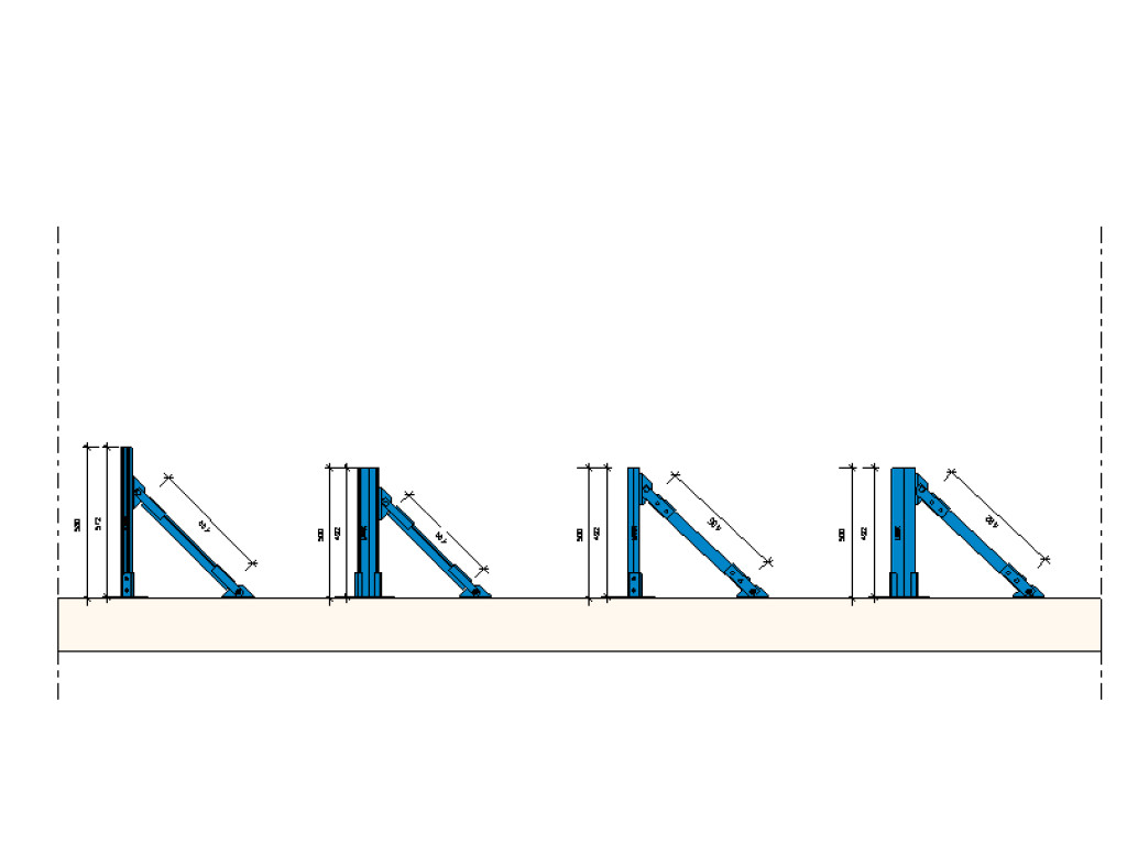 Light and Medium Duty Wall Mounted Cantilever Support System (1H+vertical bracing) product image 2