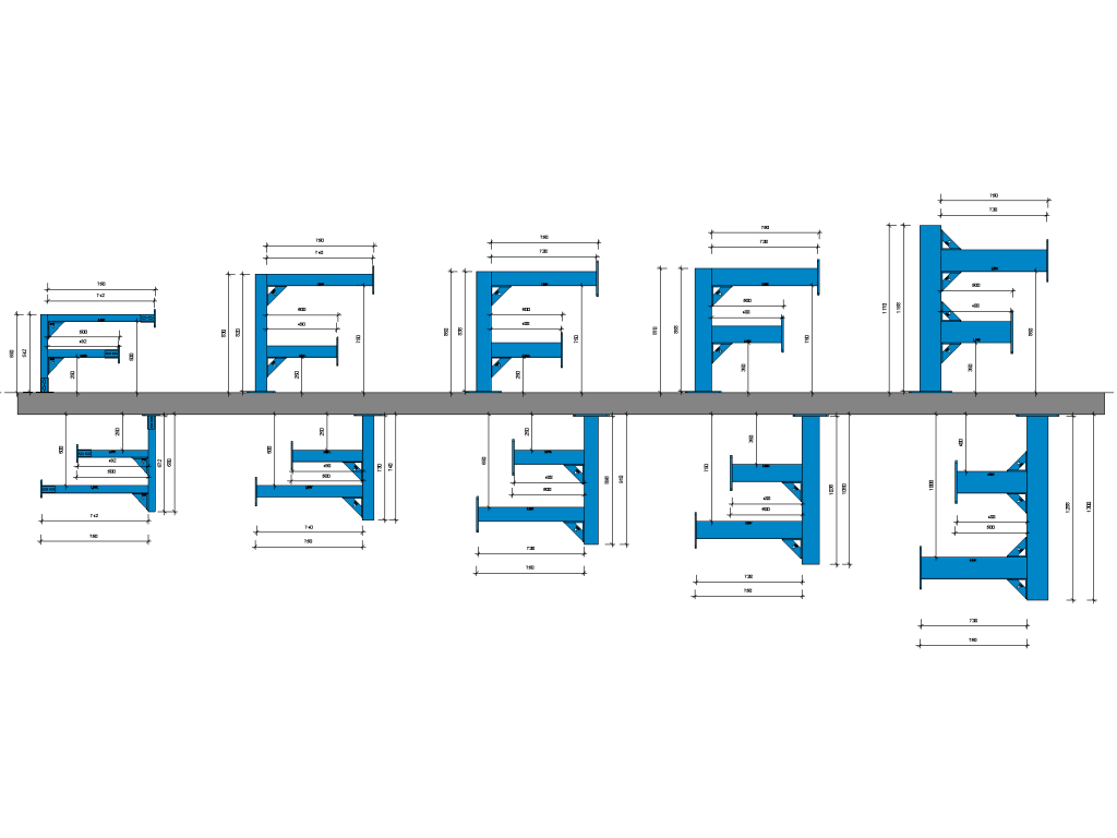 Heavy Duty Ceiling - Floor - Wall Mounted Support System (1V+2H) product image 2