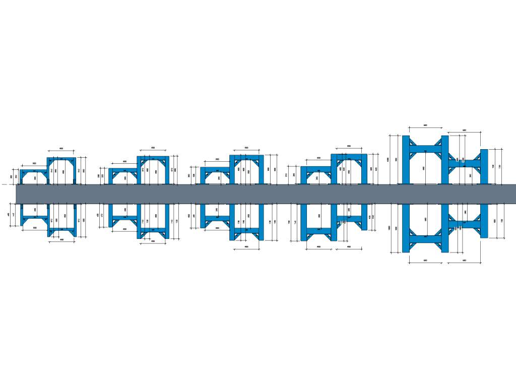 Heavy Duty Ceiling - Floor Mounted Support System (3V+2H) product image 2