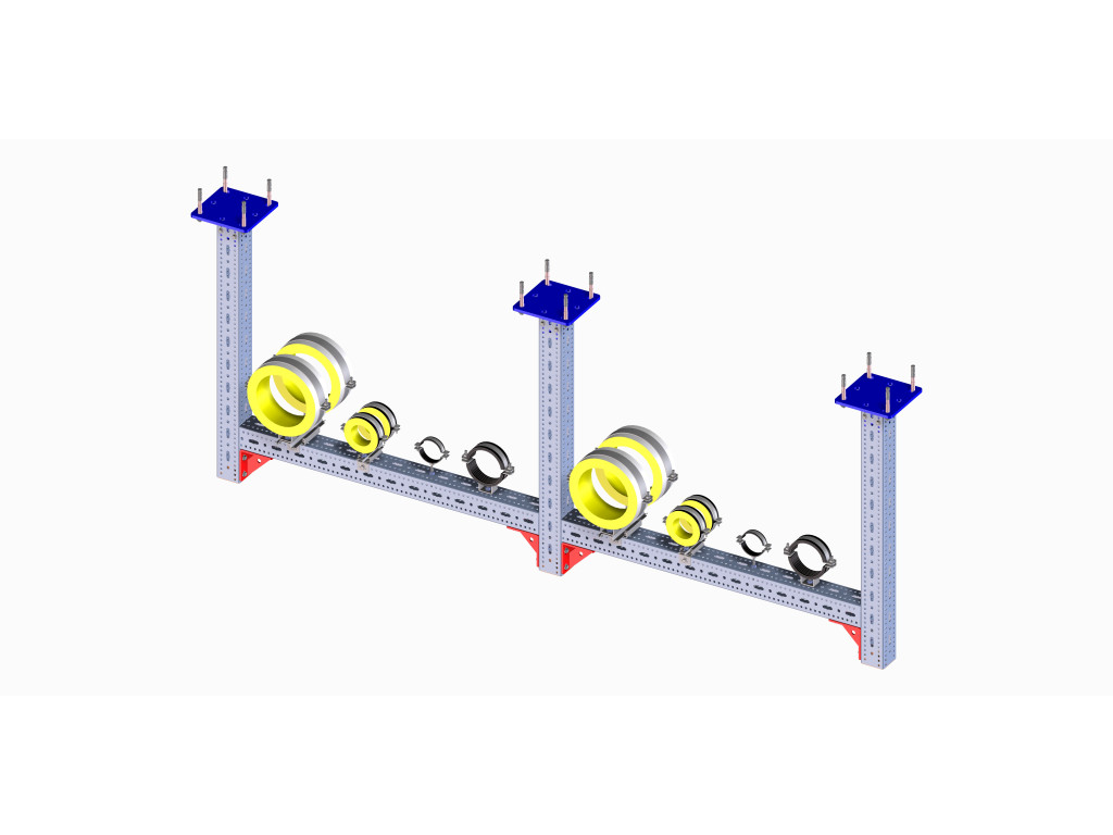Ağır Hizmet Tipi Tavan - Zemin Üstü Destek Sistemi (3V+1H)