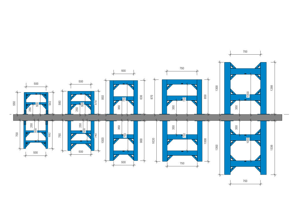 Heavy Duty Ceiling - Floor Mounted Support System (2V+2H) product image 2