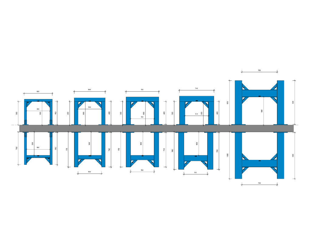 Heavy Duty Ceiling - Floor Mounted Support System (2V+1H) product image 2